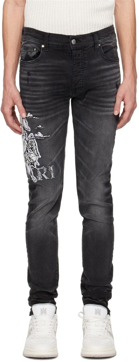 black jeans amiri|black amiri jeans with angel.